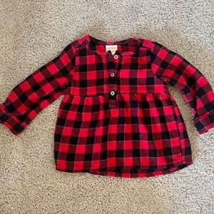 Plaid Red and Black Kids Shirt